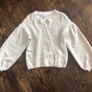 Balloon Sleeve Cream Sweater